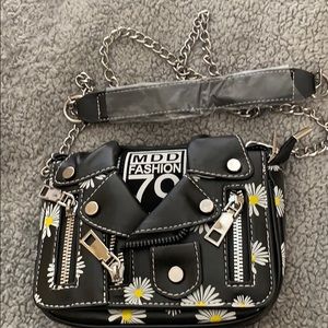 Black Faux leather crossbody purse